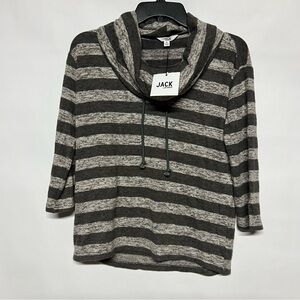 Jack by BB Dakota Gray and Black Cowl Neck Sweater